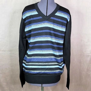 VIPERX‎ Men's Striped Sweater Medium